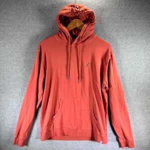 Peter Millar Fire Glow Lava Hoodie Men's Medium Orange Stretch‎ Pockets Pullover